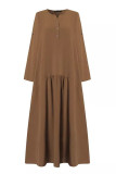 Casual Solid O Neck Shirt Dress Dresses