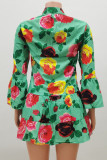 Bohemian Floral V Neck Printed Dress Dresses