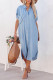 Casual Solid Pocket POLO collar A Line Dresses