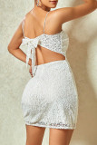 Sexy Solid Lace Sling Dress Dresses