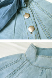 Casual Solid Patchwork Mandarin Collar Tops