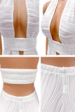 Sexy Solid V Neck Sleeveless Two Pieces