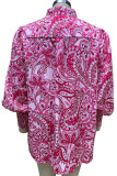 Elegant Floral Patchwork Mandarin Collar Tops