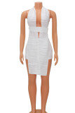 Sexy Solid V Neck Sleeveless Two Pieces