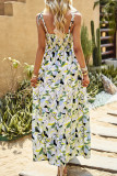 Bohemian Floral Patchwork U Neck Sling Dress Dresses