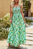 Bohemian Floral Patchwork U Neck Sling Dress Dresses