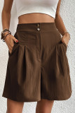 Casual Solid Loose High Waist Wide Leg Solid Color Bottoms