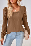 Celebrities Elegant Solid Fold Square Collar Tops