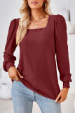 Celebrities Elegant Solid Fold Square Collar Tops