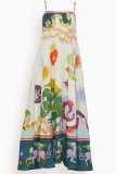 Sweet Print Square Collar Beach Dress Dresses