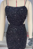Sexy Solid Backless Sling Dress Dresses