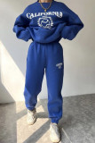 Casual Sportswear Letter Printing O Neck Long Sleeve Two Pieces
