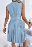 Sweet Solid Frenulum V Neck Sleeveless Dress Dresses