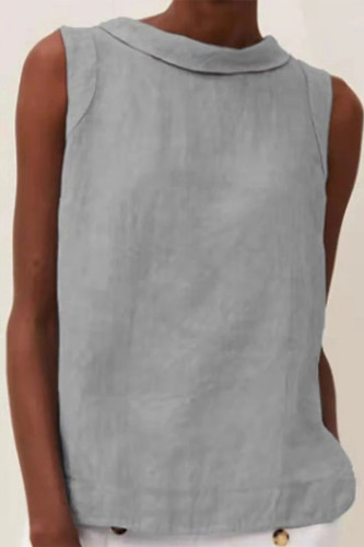 Casual Solid O Neck Tops