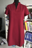 Casual Simplicity Solid V Neck A Line Dresses