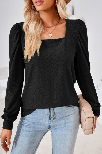 Celebrities Elegant Solid Fold Square Collar Tops