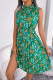 Sweet Elegant Floral Stringy Selvedge Half A Turtleneck Pleated Dresses