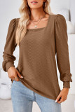 Celebrities Elegant Solid Fold Square Collar Tops