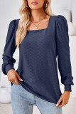 Celebrities Elegant Solid Fold Square Collar Tops