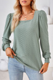 Celebrities Elegant Solid Fold Square Collar Tops