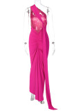 Sexy Solid Backless Halter One Step Skirt Dresses