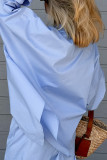 Casual Daily Solid Pocket Turndown Collar Long Sleeve Two Pieces