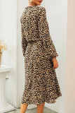 Elegant Leopard Patchwork A Line Dresses