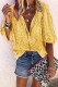 Casual Print Buttons Turndown Collar Tops
