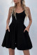 Simplicity Solid Backless V Neck Loose Rompers