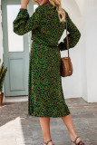 Elegant Leopard Patchwork A Line Dresses