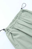 Casual Solid Draw String Straight Straight Solid Color Bottoms