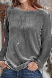 Casual Solid O Neck Tops