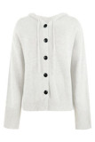 Casual Solid Buttons Hooded Collar Tops