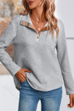 Casual Solid Patchwork Turndown Collar Tops