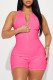 Sexy Casual Solid V Neck Skinny Rompers