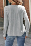 Casual Solid Lace O Neck Tops