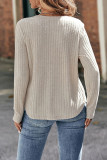 Casual Solid Lace O Neck Tops