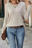 Casual Solid Lace O Neck Tops