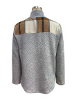 Casual Solid Patchwork Turndown Collar Tops