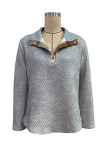 Casual Solid Patchwork Turndown Collar Tops