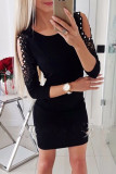 Sexy Solid Lace O Neck A Line Dresses