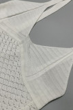 Sexy Vacation Solid See-through V Neck One Step Skirt Dresses