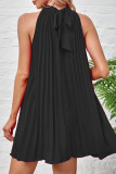 Elegant Simplicity Solid Fold Halter Pleated Dresses