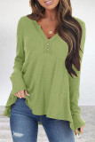 Casual Simplicity Solid Patchwork V Neck Tops