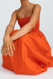 Sexy Solid Pocket Sling Dress Dresses