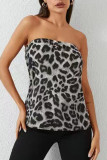 Sexy Leopard Strapless Tops