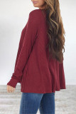 Casual Simplicity Solid Patchwork V Neck Tops