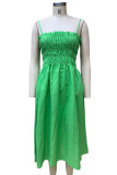 Sexy Solid Pocket Sling Dress Dresses