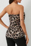Sexy Leopard Strapless Tops
