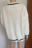 Casual Simplicity Solid Patchwork V Neck Tops